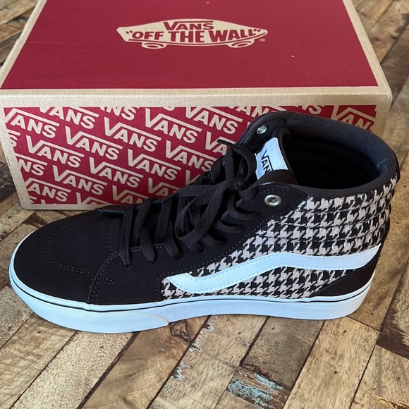 Womens Vans Filmore Hi Plaid Brown White Fabric Athletic Sneakers Shoes - Picture 5 of 7